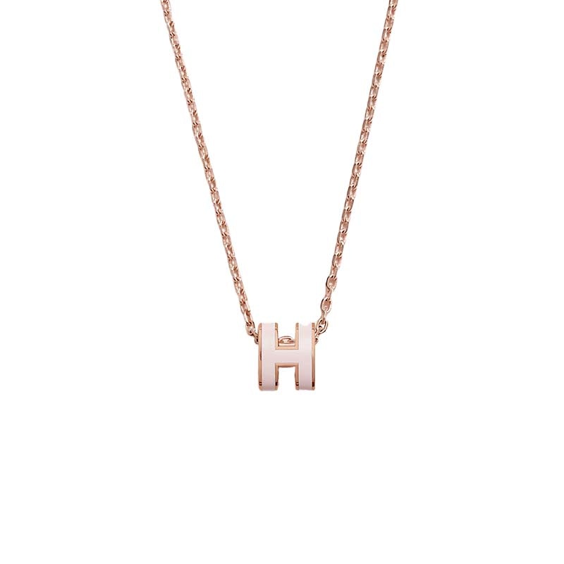 Hermes Mini Pop H Pendant Rose Dragee