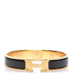 Hermes Clic Clac H Bracelet Gold-tone PM Black