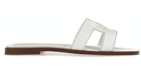 Hermes Oran Sandal Blanc Box Calfskin Leather