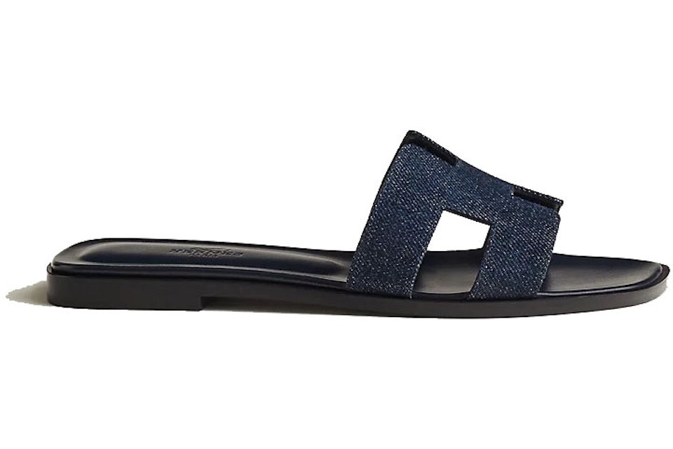 Navy blue hermes sandals Clearance