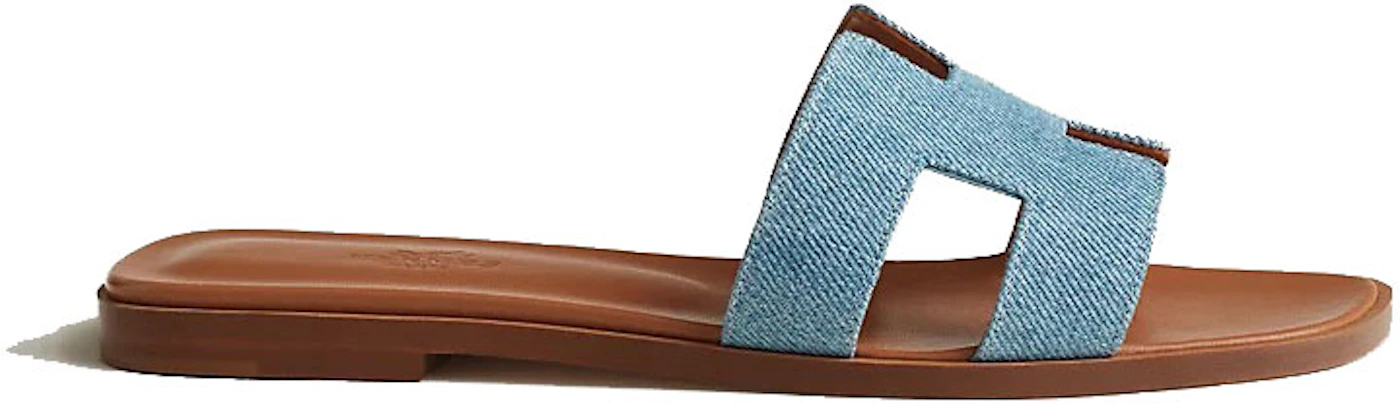 Hermes Slippers Oran H sandal slides mules women shoes royal blue