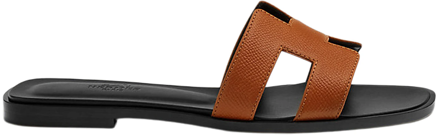 Hermes Oran Sandals In Black Epsom Leather QY02270