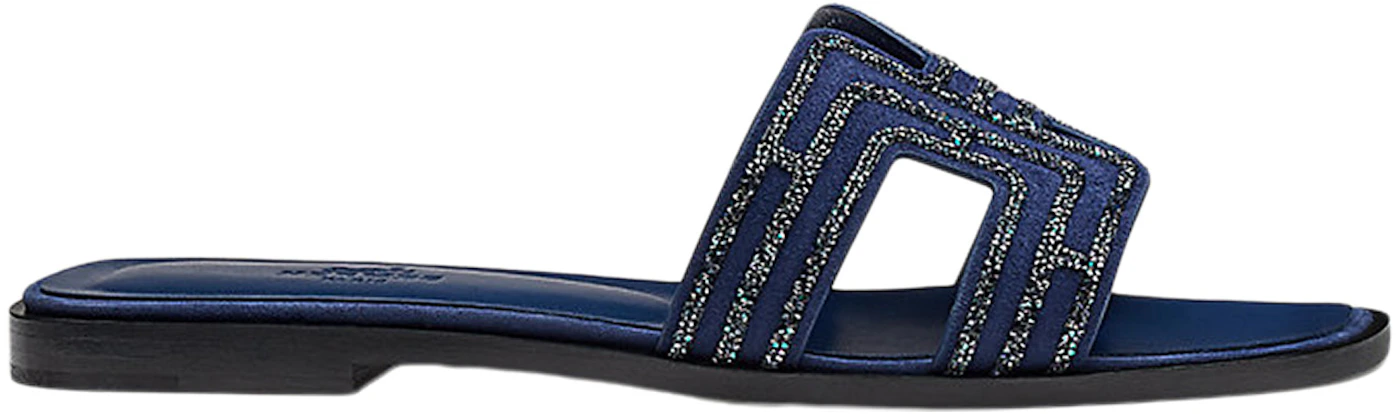 Oran leather sandal Hermès Blue size 35 EU in Leather - 31309424