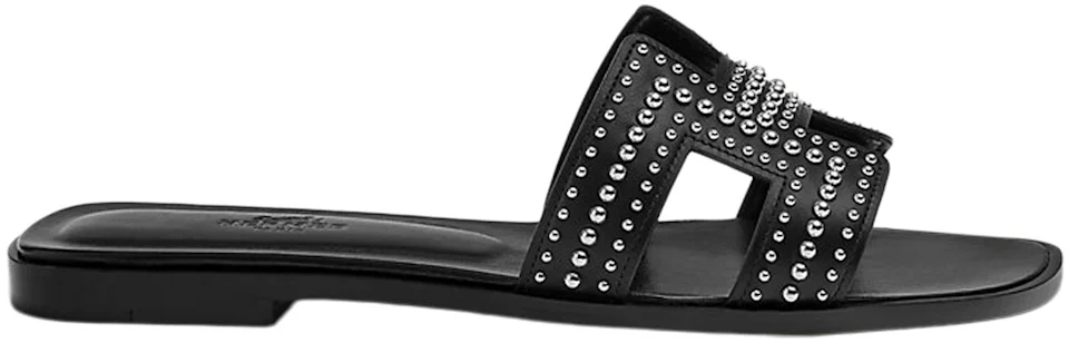 Hermes Oran Sandal Stud Noir Calfskin Leather - H222104Z - US