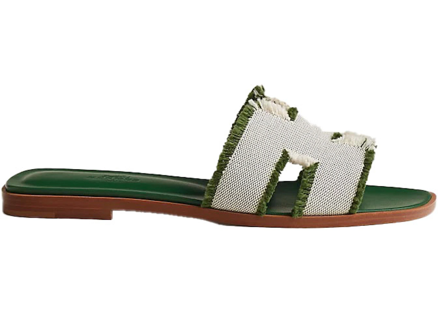 Hermès Oran Sandalia Vert Lona H231095Z US - Main Image
