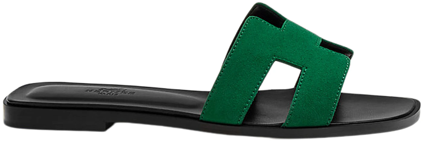 Hermes Oran Sandals Vert Electrique Suede 38 – Madison Avenue Couture