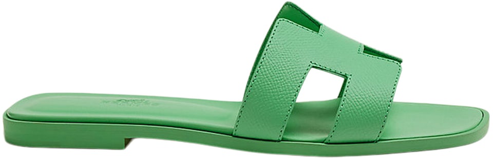 Hermes Green slipper  Green slippers, Womens sandals flat, Hermes oran  sandals