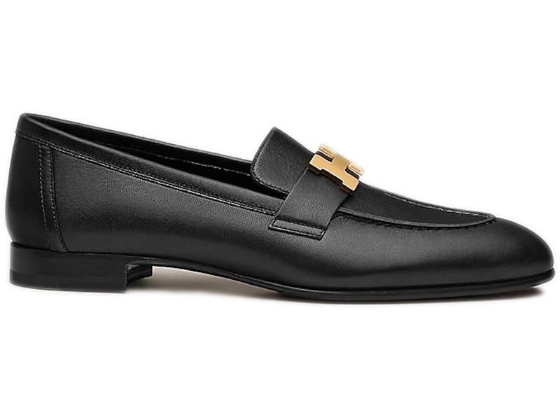 HERMES LEATHER LOAFER BLACK