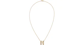 Hermes Mini Pop H Pendant Gold-tone Marron Glace