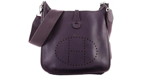 Hermes Taurillon Clemence Crossbody Bag Evelyn Mini Purple