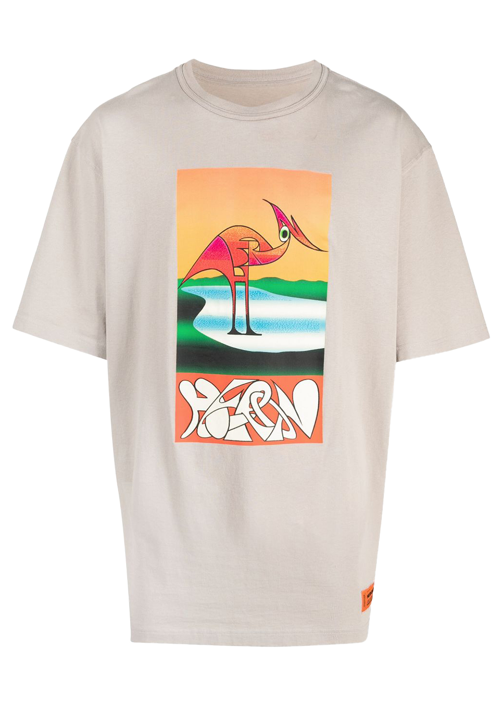 Heron Preston Abstract Heron Print T-Shirt Grey/Orange メンズ 