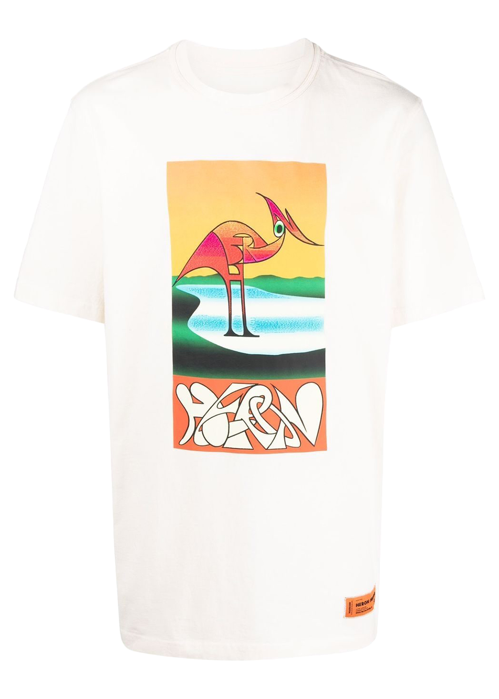 Heron Preston Abstract Heron Print T-Shirt White/Orange - SS22