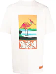 Heron Preston Abstract Heron Print T-Shirt White/Orange