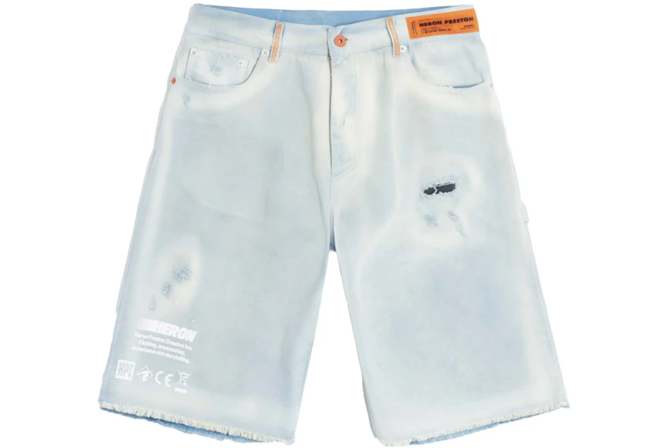 Heron Preston Code 8000 Hammer Shorts Medium Grey/White - FW22 - MX