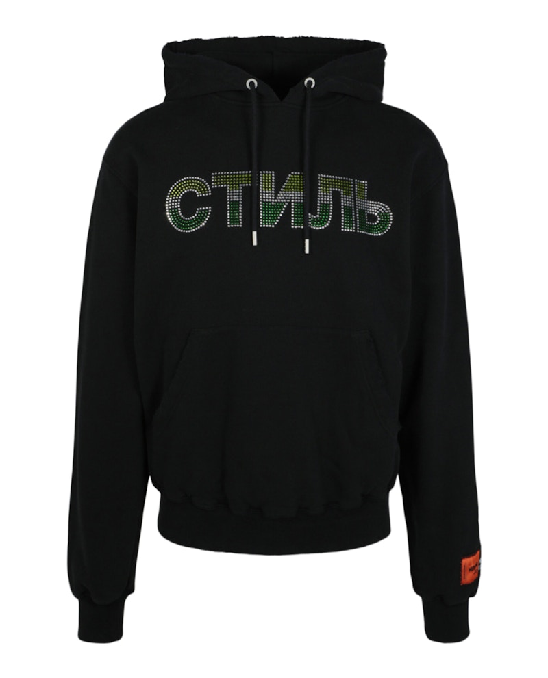 Heron PrestonヘロンプレストンCTNMB Logo Hoodieトレーナー Heron Preston Crystal Embellished CTNMB Hoodie Black Men's - US