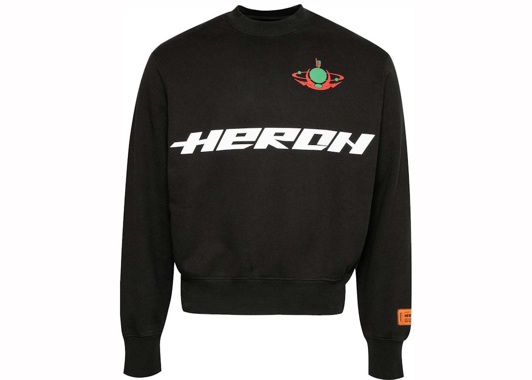 Pre-owned Heron Preston Globe Burn Crewneck Sweatshirt Black