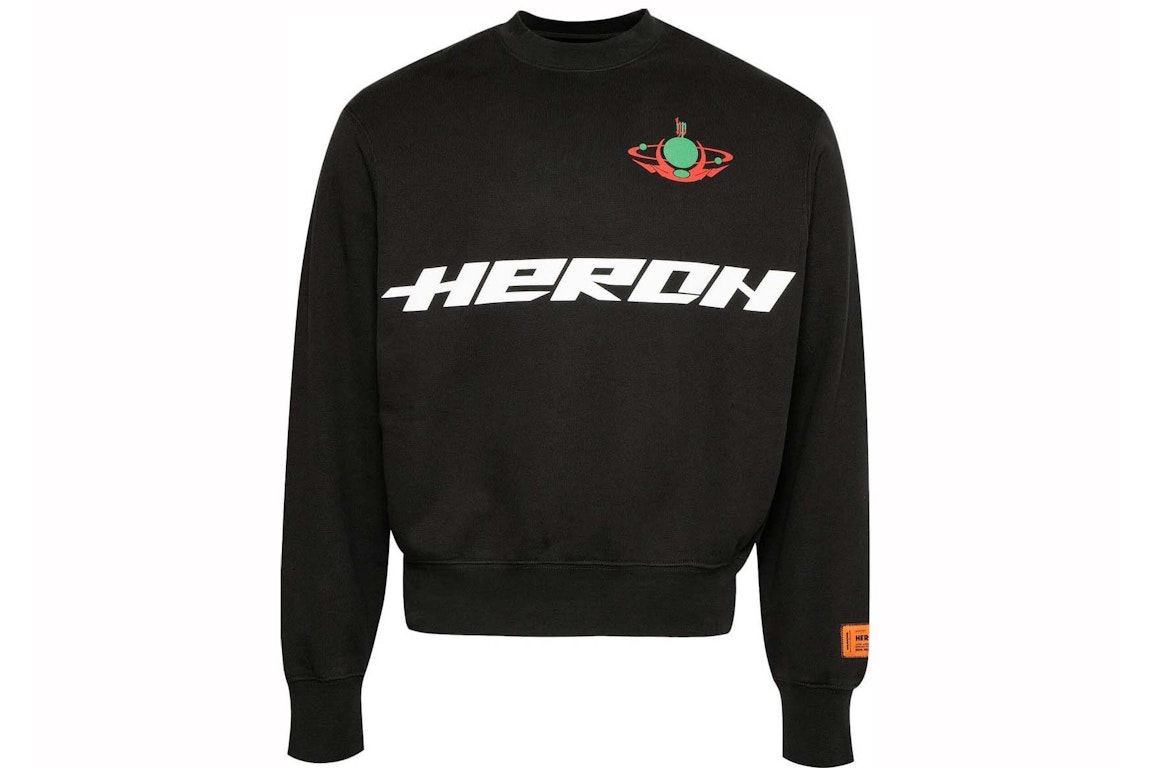 Pre-owned Heron Preston Globe Burn Crewneck Sweatshirt Black