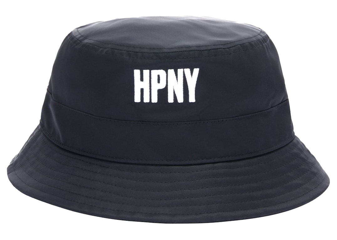 Pre-owned Heron Preston Hpny Emb Nylon Bucket Hat Black/white