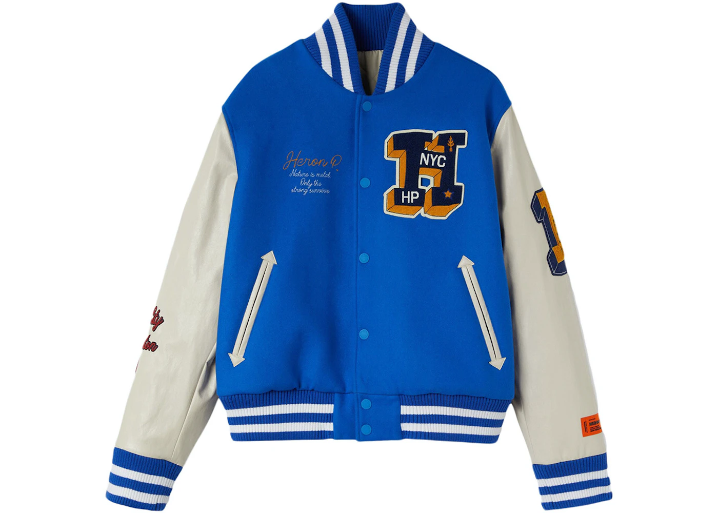 Heron Preston Heron Patches Varsity Jacket Jacket Blue/Yellow Men's ...
