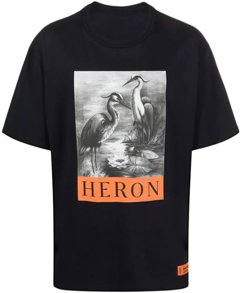 Heron Preston Herons Sketch Oversized T-Shirt Black/White/Orange Men's ...