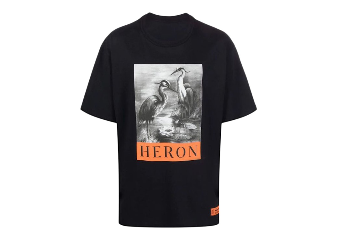 Pre-owned Heron Preston Herons Sketch Oversized T-shirt Black/white/orange