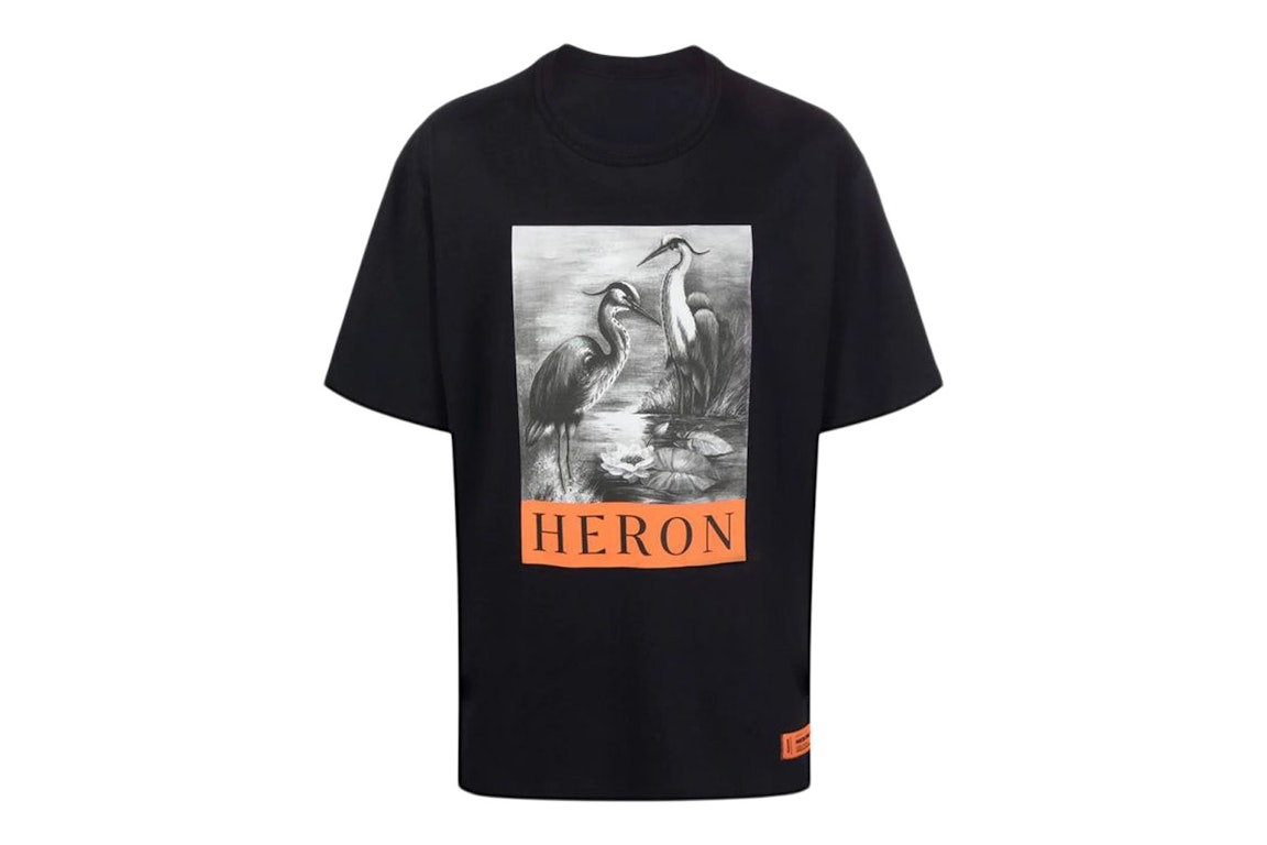 Pre-owned Heron Preston Herons Sketch Oversized T-shirt Black/white/orange