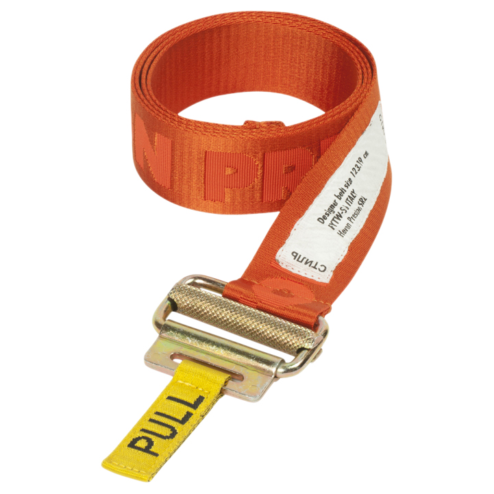 Heron Preston Jacquard Tape Belt (SS19) Dark Orange