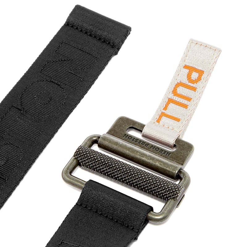 Heron Preston KK Tape Belt Black/Medium Gray in Nylon with Silver