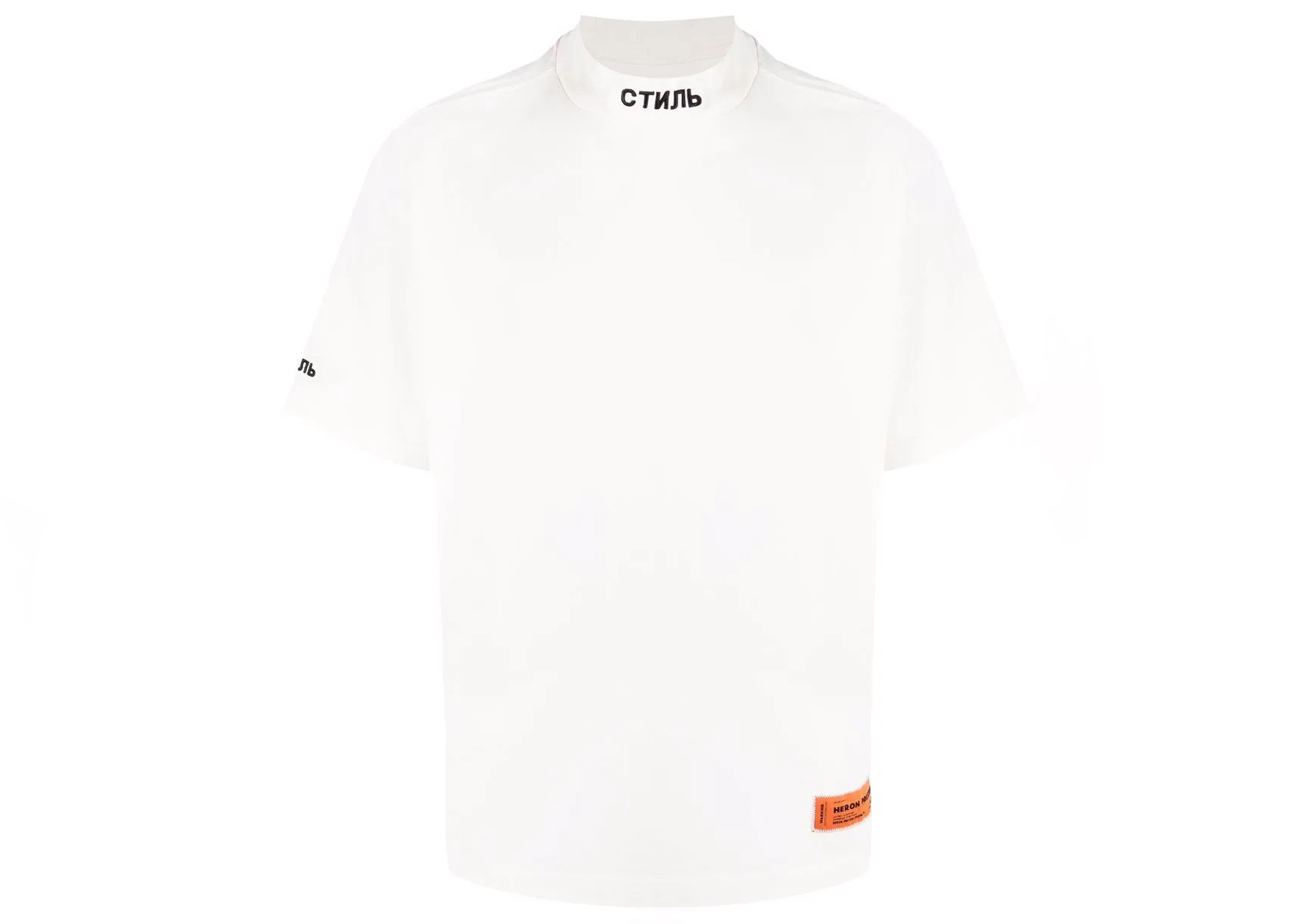 Heron Preston Logo Patch Mockneck T-shirt White Men's - SS22 - US