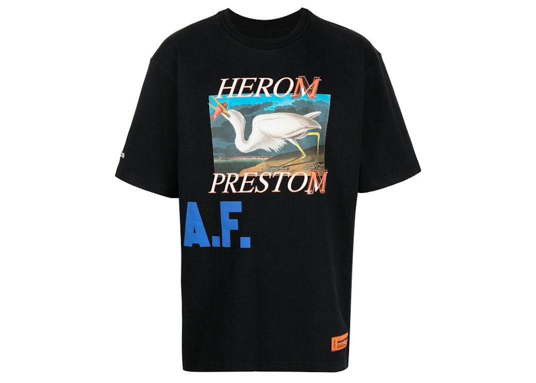 Pre-owned Heron Preston Logo Print Af Oversized T-shirt Black