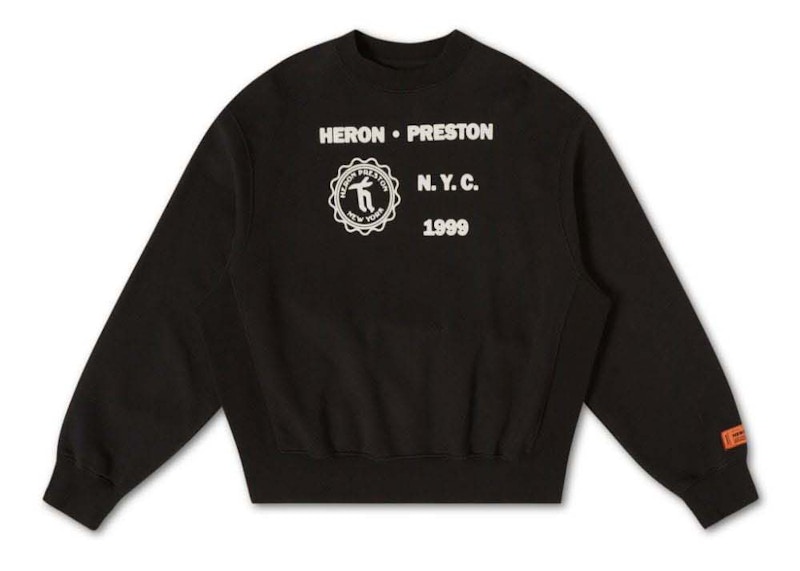 Pre-owned Heron Preston Men's  Medieval Heron Crew Sweatshirt In Black