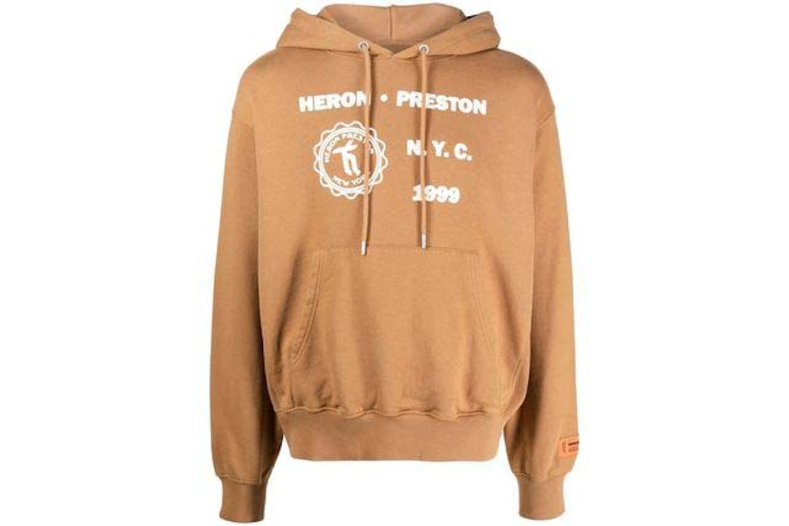 Pre-owned Heron Preston Medieval Heron Hoodie Brown