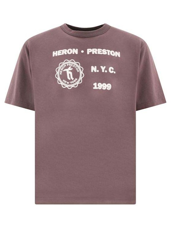 Pre-owned Heron Preston Medieval Heron Ss Tee Grey/white