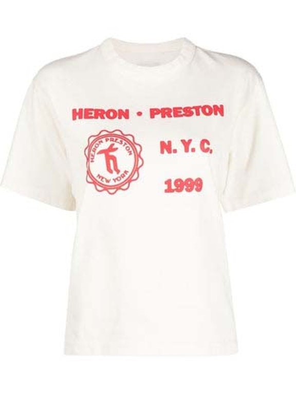 Pre-owned Heron Preston Medieval Heron Ss Tee White/red
