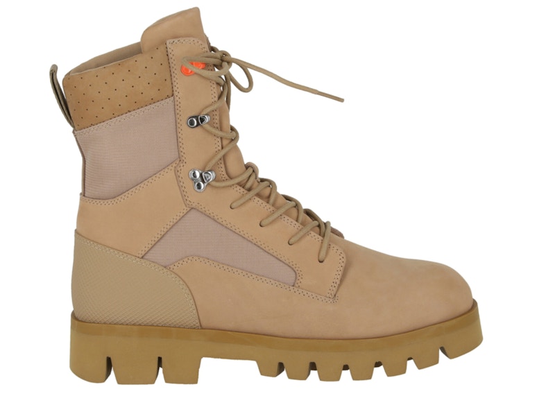 Pre-owned Heron Preston Men's  Military Laceup Boot Sneakers In Beige