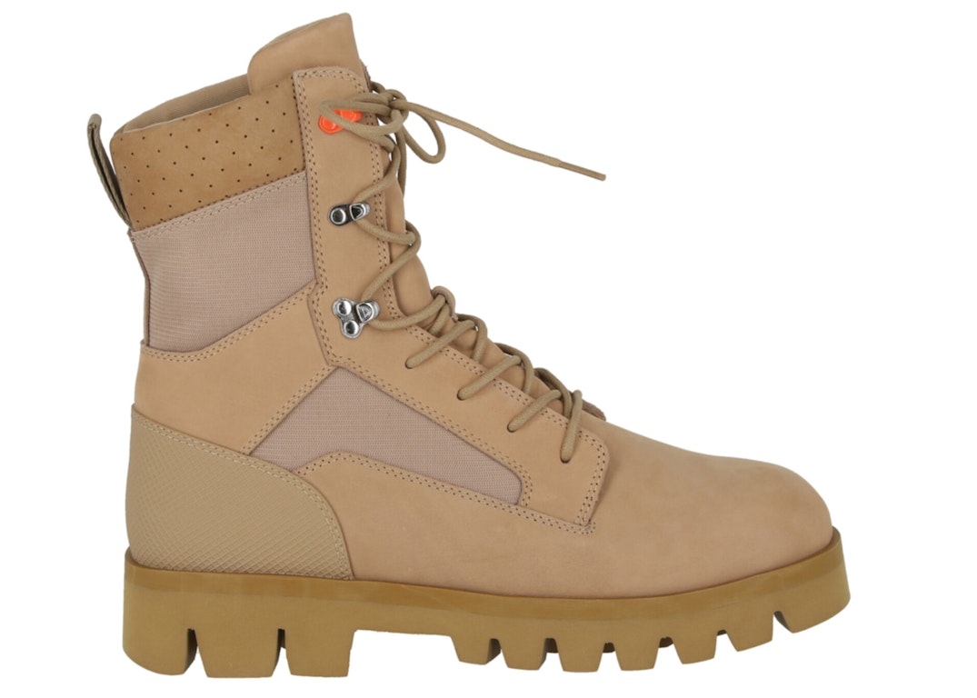 Pre-owned Heron Preston Military Lace-up Boot Beige