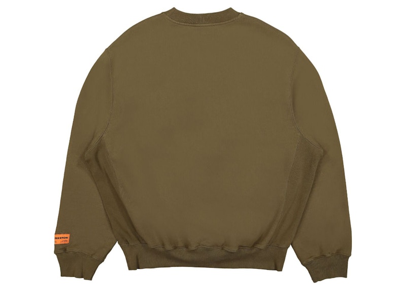 Heron Preston Misprinted Heron Crewneck Dark Olive/Black