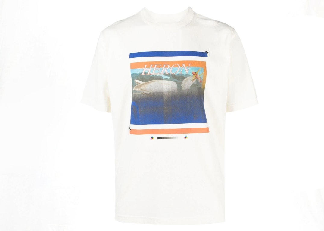 Pre-owned Heron Preston Misprinted Heron T-shirt White/navy