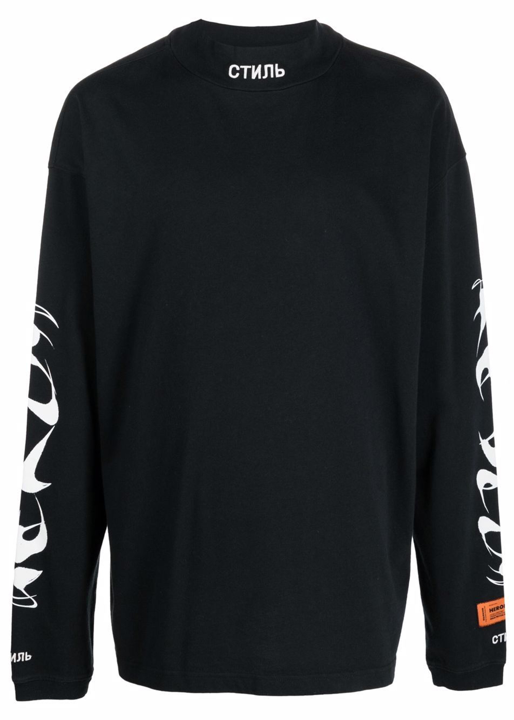 Heron Preston Mockneck Logo Detail L/S T-Shirt Black Men's - FW21 - US