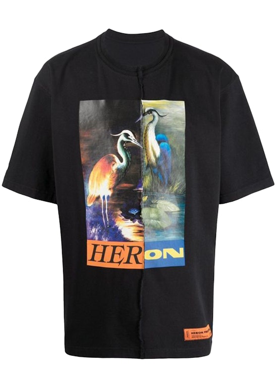Pre-owned Heron Preston Split Herons Oversized T-shirt Black Multi