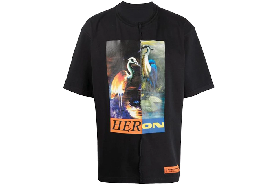 Heron Preston Split Herons Oversized T-Shirt Black Multi