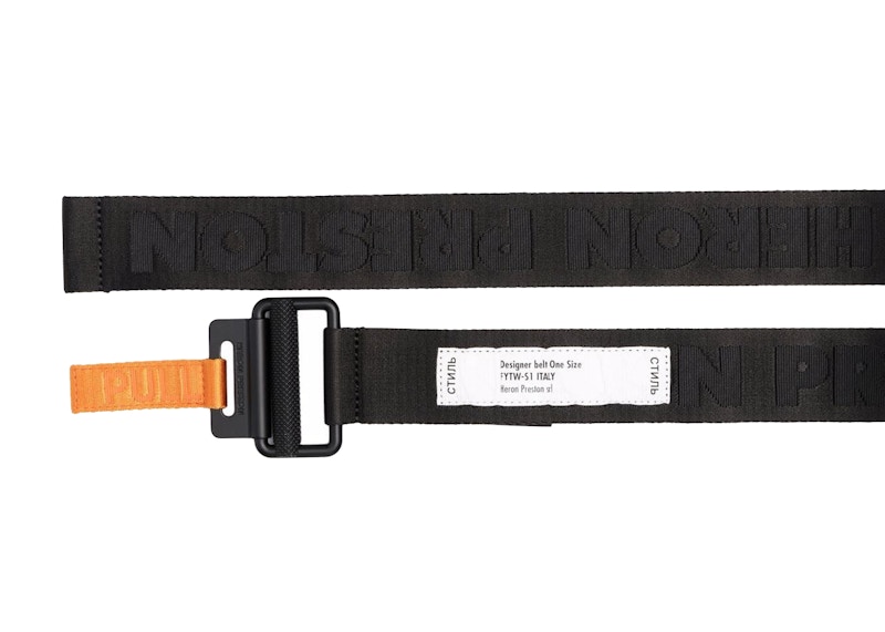 Heron Preston Tape Logo Belt Black Orange Men's - FW21 - US