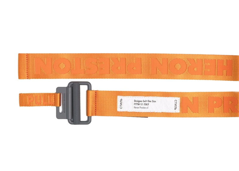 Heron Preston Tape Logo Belt Orange Grey Men's - FW21 - US