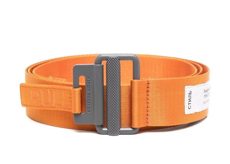 Heron Preston Tape Logo Belt Orange Grey Men's - FW21 - US