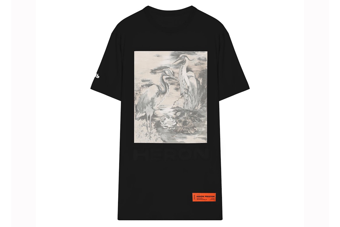 Pre-owned Heron Preston White Bird Printed T-shirt Black