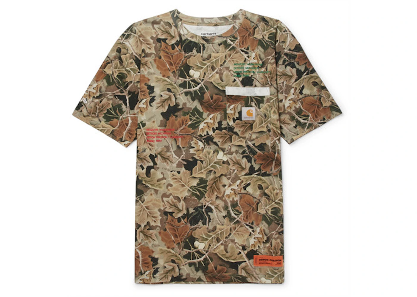 Heron Preston x Carhartt Oversized CTNMB Embroidered T-Shirt Camo ...