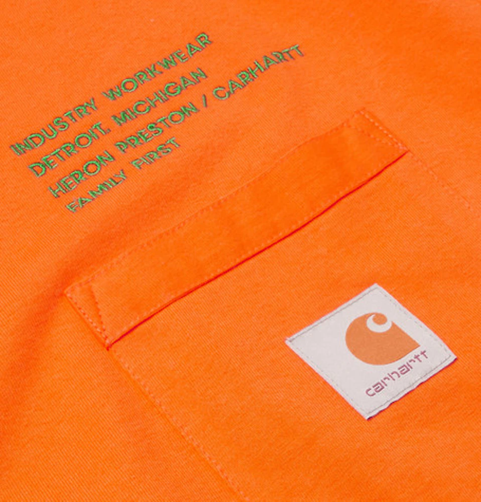 Heron Preston x Carhartt Oversized Embroidered T-Shirt Orange ...