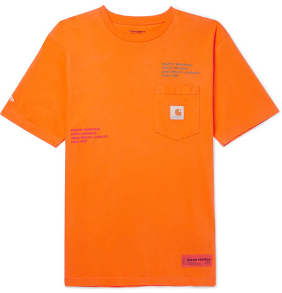 Heron Preston x Carhartt Oversized Embroidered T-Shirt Orange/Multicolor - Men's - US