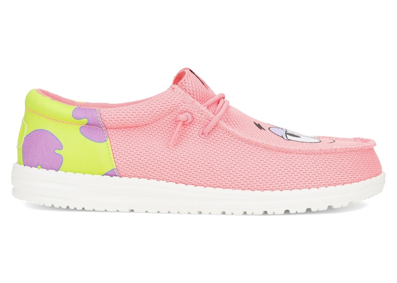 Pre-owned Hey Dude Men's Wally Funk Patrick Star Sneakers In Pink/green