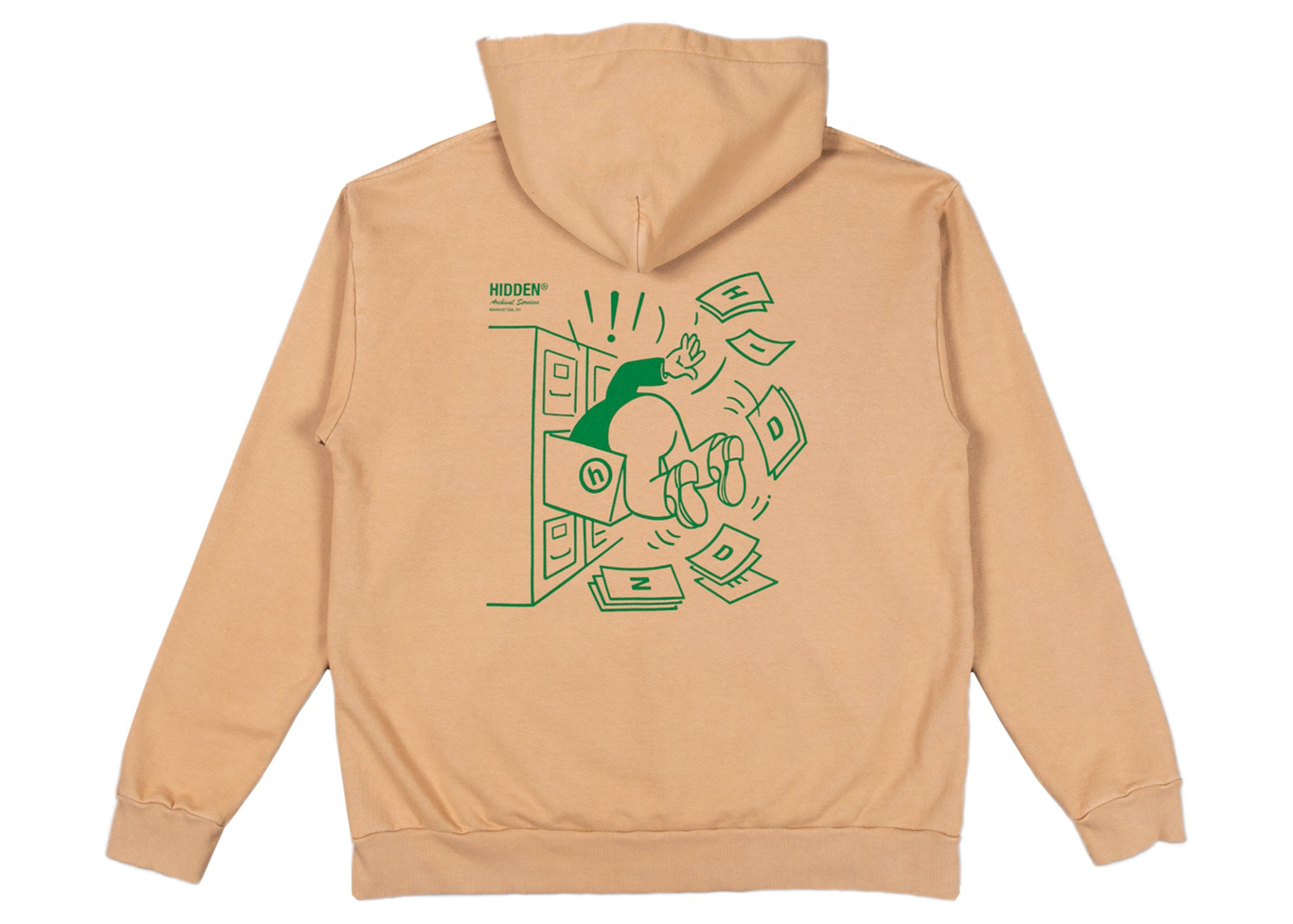 Hidden NY Archival Services Hoodie Tan Men's - FW21 - GB